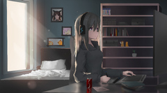 Anime Girl Headphones Working