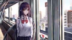 Anime Girl In Train After School