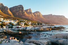 Beautiful Town Mountains Landscape Water Body