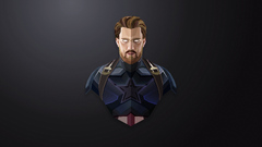 Captain America Lowpoly Minimalism