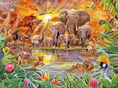 Watering Hole 500 Piece Jigsaw Puzzle by Ceaco (Schmidt Spiele Steve Sundram)