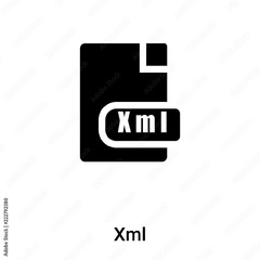 Xml icon vector isolated on white background, logo concept of Xml ...