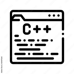 Coding Development Language Vector Thin Line Icon. Digital ...