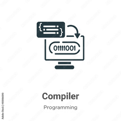 Compiler glyph icon vector on white background. Flat vector ...