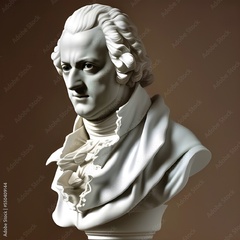 3D illustration marble bust of the classical musician Wolfgang ...