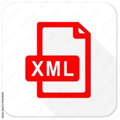 xml file red flat icon with long shadow on white background Stock ...