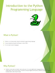 Introduction To The Python Programming Language | PDF | Python ...