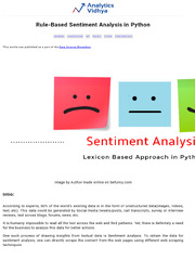 Rule Based Sentiment Analysis in Python | PDF