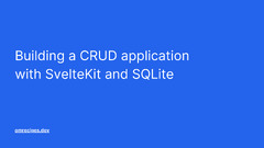 Building a CRUD application with SvelteKit and SQLite