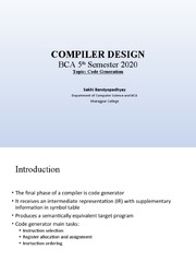 Compiler Design Code Generation | PDF