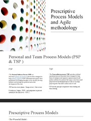 Prescriptive Process Models and Agile Methodology - Personal and Team Process Models (PSP & TSP)