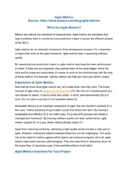 Agile Metrics What Are Agile Metrics?: Continuous Improvement ...