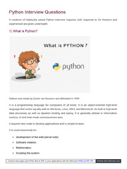 WWW Javatpoint Com Python Interview Questions | PDF | Python ...