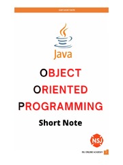 Object Oriented Programming in Java