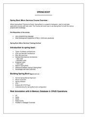 SPRING BOOT Sylalbus | PDF | Spring Framework | Databases