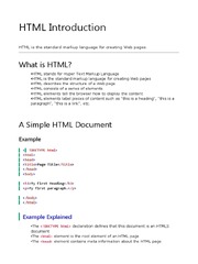 W3school (HTML Notes) | PDF | Html | Html Element