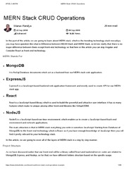 MERN Stack CRUD Operations | PDF | Mongo Db | Web Application