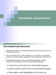 Intermediate Code Generation