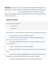 Function in Python | PDF | Parameter (Computer Programming ...