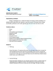 Resume Flutter Developer 2024 | PDF | App | Application ...