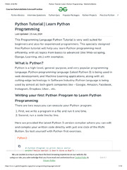 Python Tutorial - Learn Python Programming - GeeksforGeeks | PDF ...