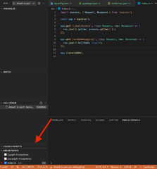 NodeJS Async Flow (Visual Studio Code)