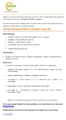 DevOps Engineer / Senior DevOps Engineer