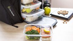 PrepNaturals 3 Pack 34 Oz Glass Meal Prep Containers (Prep naturals Glass Meal Prep Containers 3 compartment 5 pack)