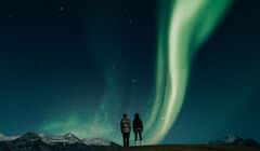 Northern Lights in Iceland (Polar Lights Man Silhouette)