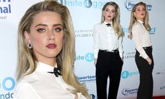 Amber Heard turns heads in shirt and slacks at LA gala | Daily ...