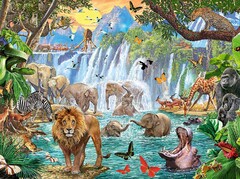 Waterfall Safari, 1500 Pieces, Ravensburger | Serious Puzzles