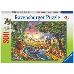 Ravensburger Evening at the Waterhole 300 Piece Puzzle (Ravensburger At the Watering Hole Jigsaw Puzzle)