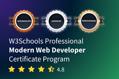 W3Schools Professional Modern Web Developer Certificate Program