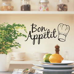 Bon Appetit Enjoy Your Meal Love Quote Designed Self Adhesive Stickers for Kitchen, Dining Room, Living Room, Bedroom, Office, Bathroom, Nursery, Nursery Room, Nursery