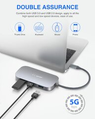 TOTU USB C Hub, 8-in-1 Type C Hub with USB C to HDMI, 2 USB 3.0 Ports, USB 2.0 Port, SD/TF Card Reader, Compatible with MacBook Pro Air and Type C (Totu USB C 9 in 1 Docking Station Hub Port Adapter Amplifier HDMI Dock Mac PC)