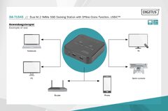 DIGITUS Dual M.2 NVMe SSD Docking Station with Offline Clone Function, USB-C™ (Digitus Dual M.2 NVMe SSD Docking station)