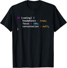 Funny Joke Programming If Coding Headphones Focus T-Shirt