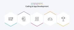 Coding And App Development 25 Line icon pack including ...