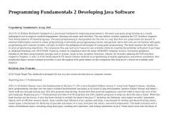 Programming Fundamentals 2 Developing Java Software (2023 ...