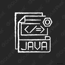 JAVA file chalk white icon on black background - stock vector ...