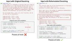 Can docstring reformulation with an LLM improve code generation?