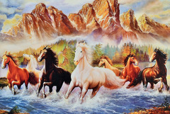 Seven Horses Running Vastu Shastra (Seven Horses Painting)