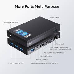 Mele Fanless Mini PC Quieter2Q Windows 11 Pro Intel J4125 8GB Mini Desktop Computer (MeLE Quieter3C WiFi 6 Fanless Mini PC Win11 Pro Celeron N5105 Mini Desktop Computer 8GB 128GB Micro PC HDMI HDR Industrial PC Auto Power on)