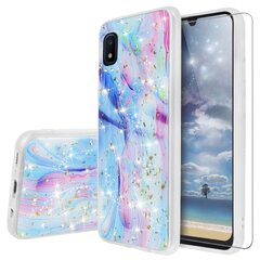 Tjs Compatible with Lg K22 Case Lg K22+/Lg K22 Plus Case Lg K32 Case (Samsung Galaxy a10 Marble Glitter)