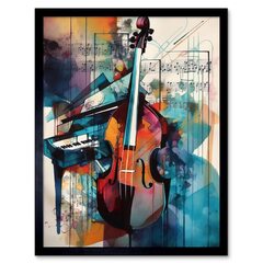 Violin and Piano Classical Music Note Melody Concerto Abstract Modern Watercolour Paintingwork