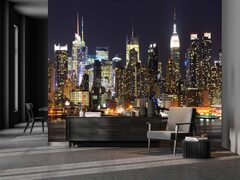 Cliouar- 3D for Bedroom Living Room Manhattan Night View New York City Photo (Manhattan Night View 3D )