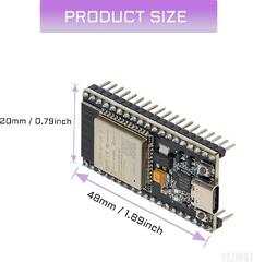 ESP32 Development Board (YEJMKJ ESP-WROOM-32 ESP32 ESP-32S Development Board Type-C USB Module 2.4GHz Dual-Mode WiFi + Bluetooth Dual Cores Microcontroller for Arduino)