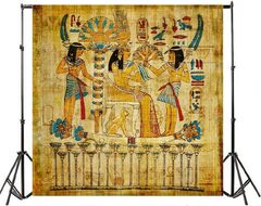 Yeele ft Queen Cleopatra Photography Backdrops Vinyl Ancient Egyptian Cat Colored Papyrus Painting Drawing Photo Backgrounds History Cultural (Ancient Egyptian Papyrus Modern Design )