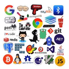 Sanmatic Pack of 108 Stickers for Laptop Language Programming Sticker Developer Logo IT (Sanmatic 108pcs Laptop Stickers for Developer Programming Language Include Stickers IT Logo, C++,Python)