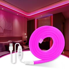 Fntek Neon Rope Lights 5V USB 6.6ft/2m Dimmable LED Strip Lights Waterproof Flexible LED Neon Tape Lights for TV Backlight